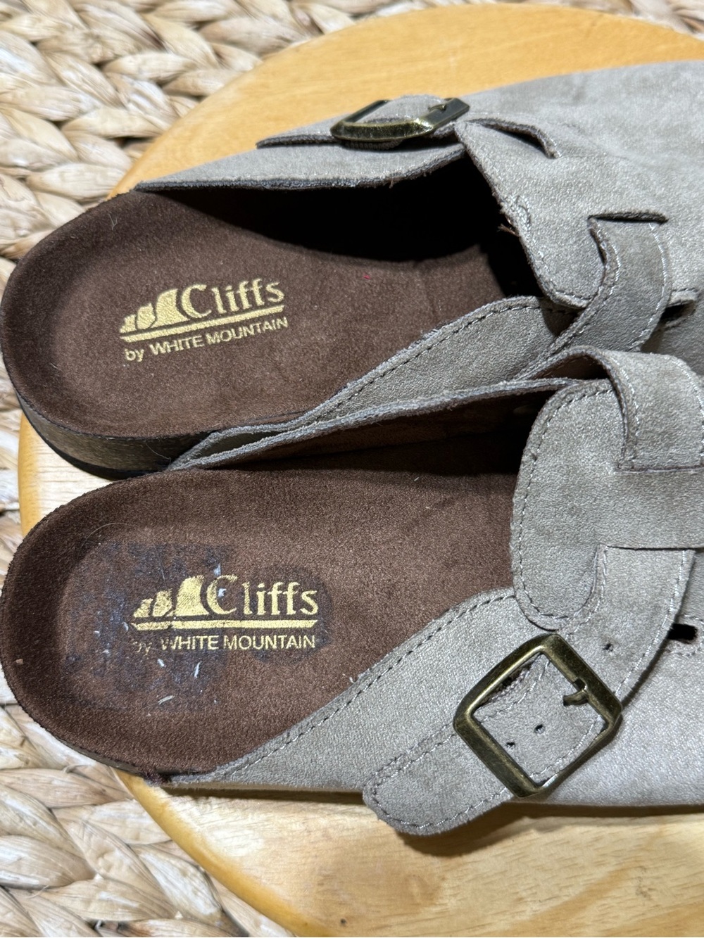 Faux suede  Buckle Slip-On Clogs - Picture 2 of 5